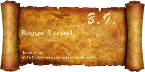 Bogye Izrael névjegykártya